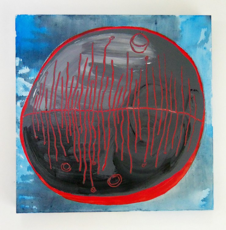 Hole Study, 10"x10", Acrylic & Ink, 2013