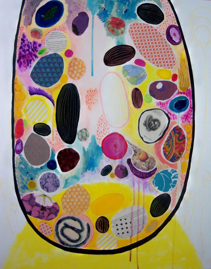 Grow, 24"x30", Mixed media on birch panel, 2013