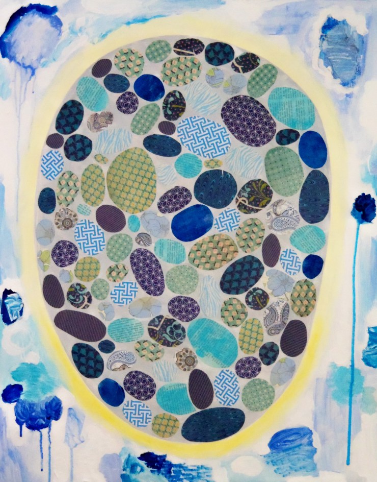 Blue Hole, 24"x30", Acrylic & Mixed Media on Birch Panel, 2013