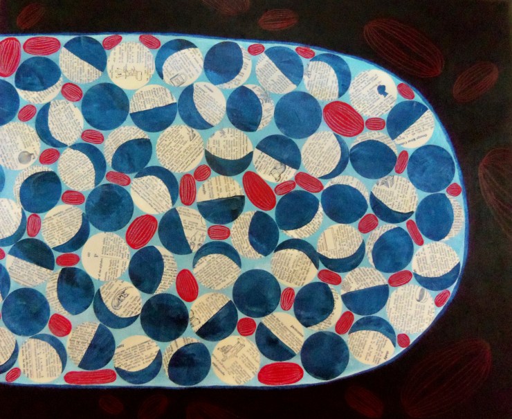 Untitled, 20"x24", Mixed Media on Birch Panel, 2013