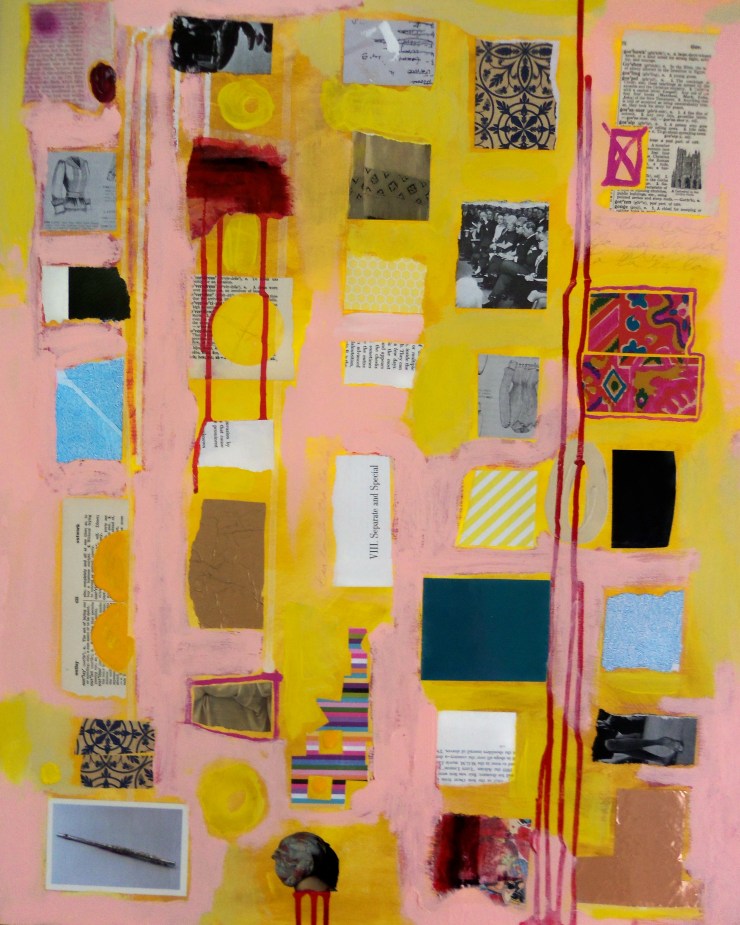 La la la la, 24"x30", Mixed Media on Birch Panel, 2014