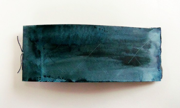 You Can See the End, 4"x10.5", Acrylic paint, watercolor paper, & waxed paper, 2014